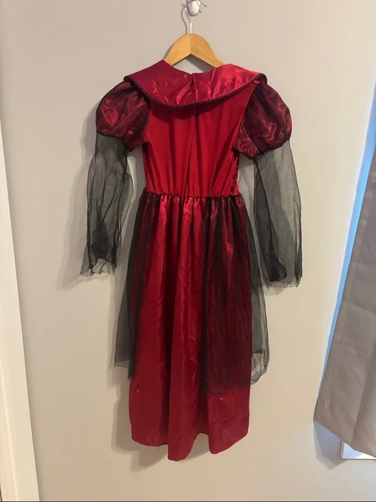 Red Gothic Vampire Girls Halloween Costume Dress - Picture 3 of 5